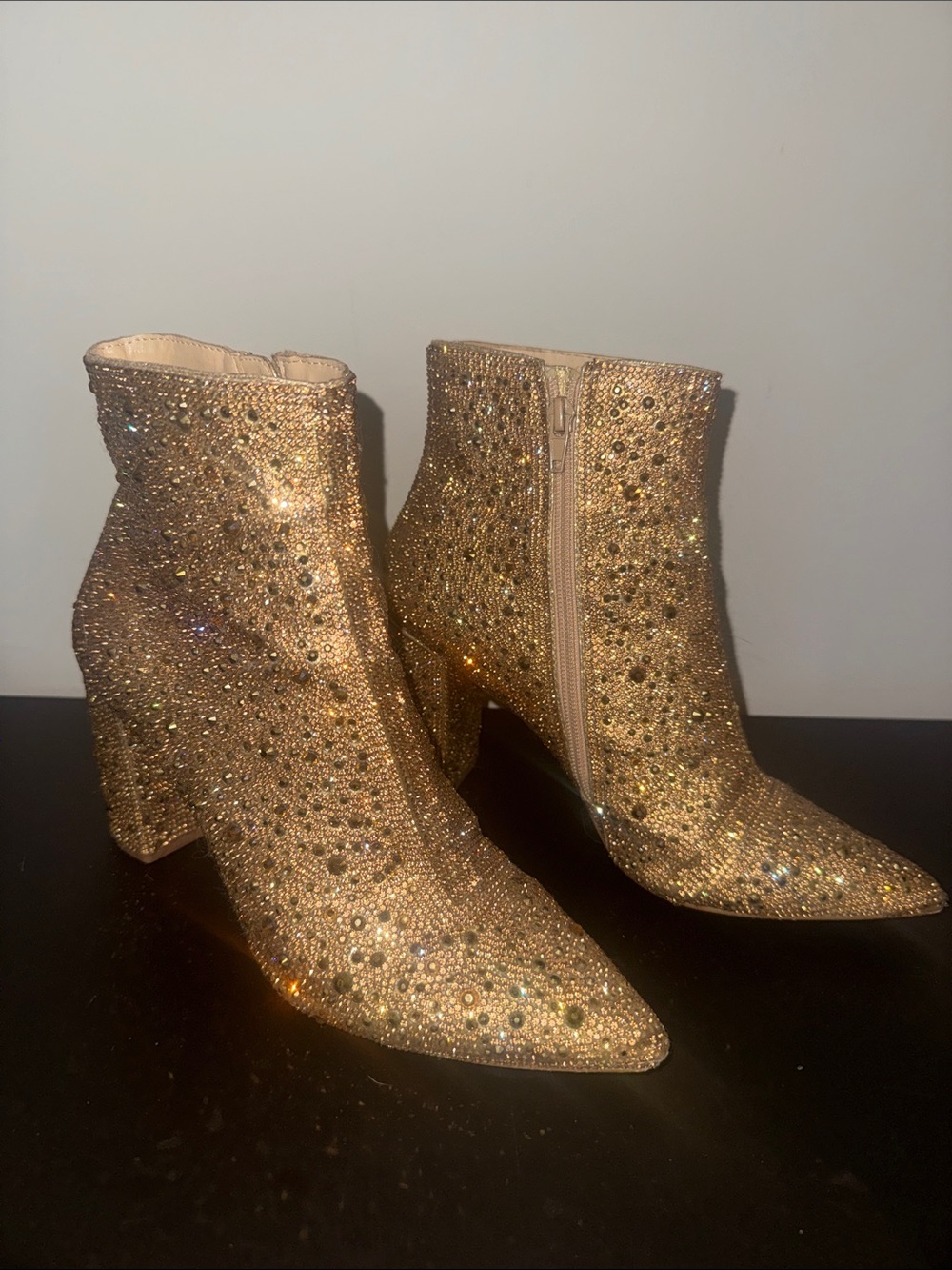 Betsy Johnson Cady Women's Gold Rhinestone Boots